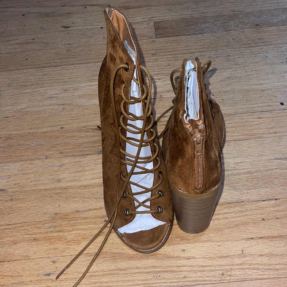 Brown heel boots